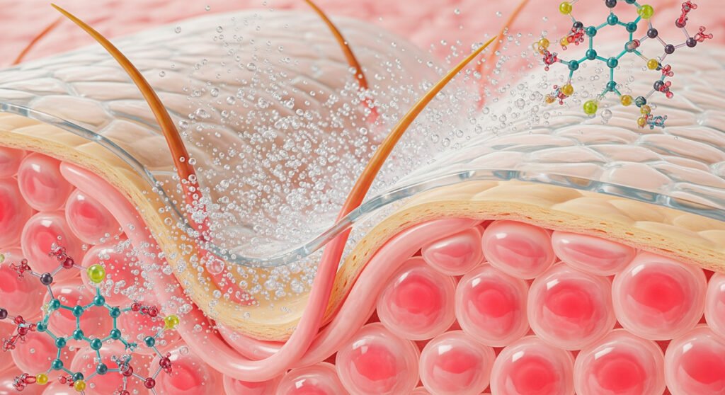Natural fruit acids providing anti-aging skincare through gentle chemical exfoliation process