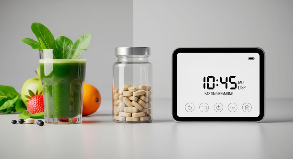 Comparison of different detox methods including juices supplements and fasting approaches