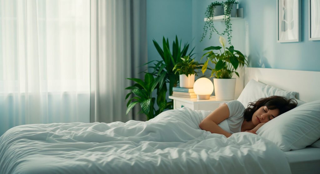 Peaceful bedroom environment helps increase energy levels through quality sleep and rest