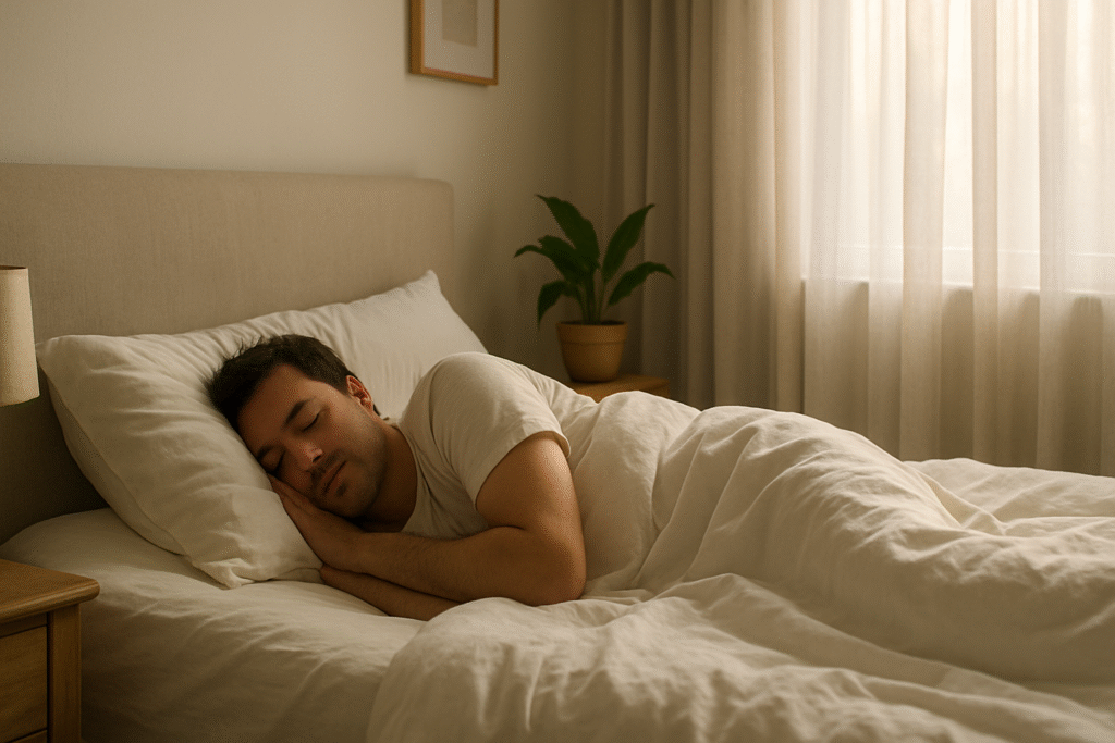 Peaceful bedroom scene showing quality sleep for natural immunity and immune system recovery