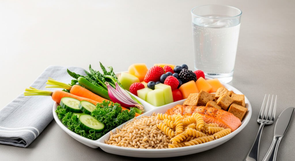 Weight loss plan Harvard Healthy Eating Plate portions vegetables fruits grains proteins