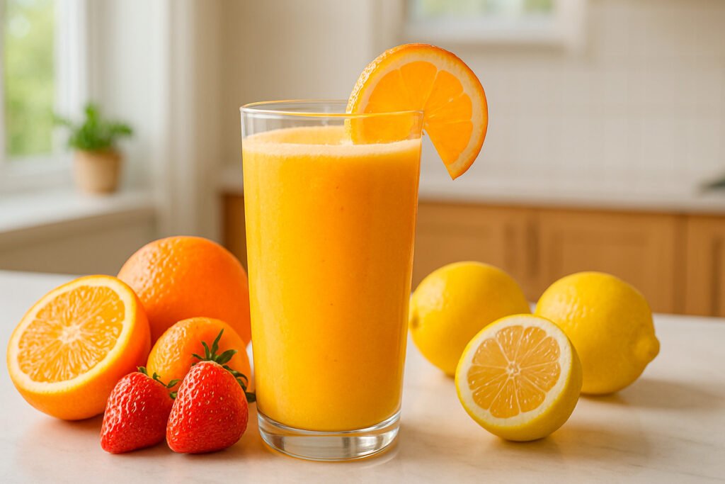 Citrus smoothie with oranges to boost immune function naturally