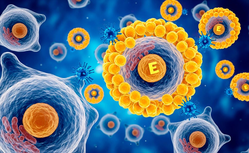 Antioxidant properties of Vitamin E protecting cells