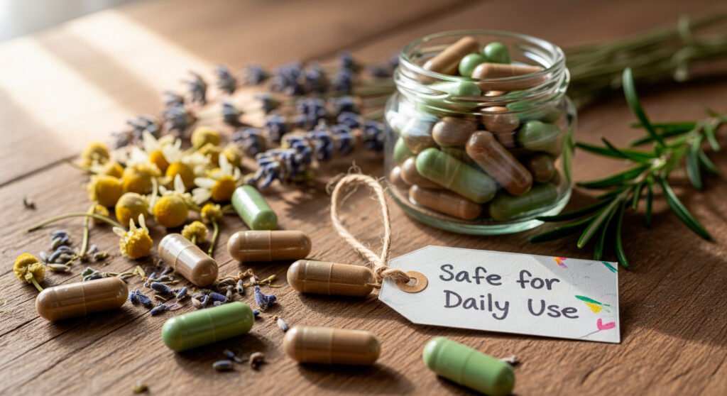 Natural supplement capsules for daily use