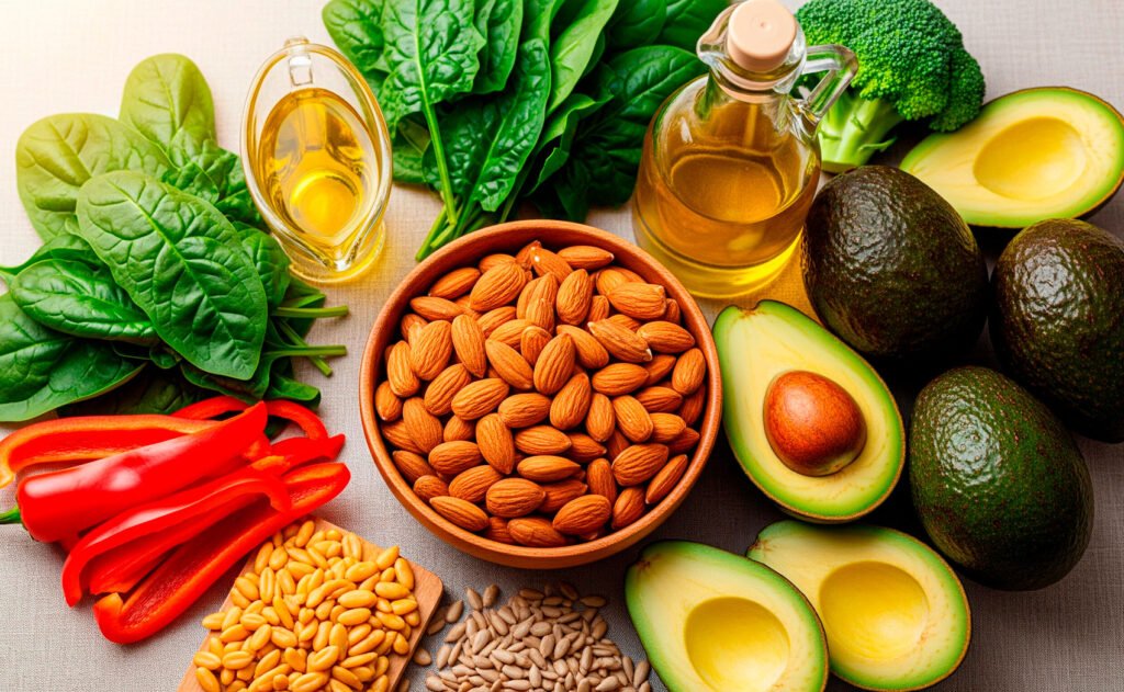 Vitamin E sources in nuts seeds and vegetables