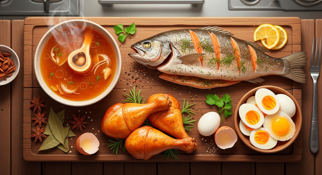 Best sources of collagen including bone broth fish and eggs