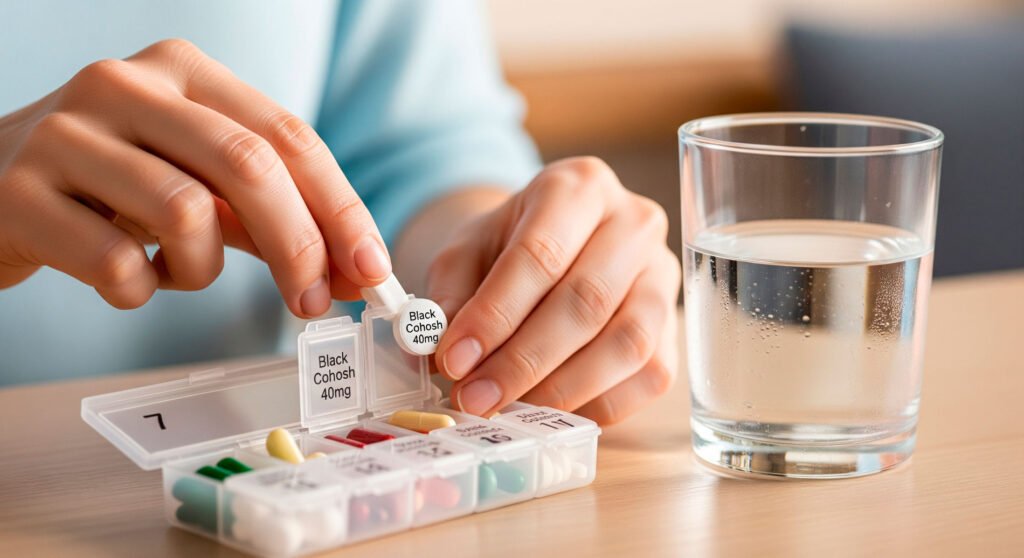 Dosage recommendations for black cohosh supplements with proper measurement