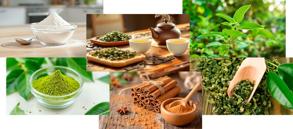 A detailed look at the natural Gluco6 ingredients, including Sukre, TeaCrine, and Gymnema Sylvestre for blood sugar health.