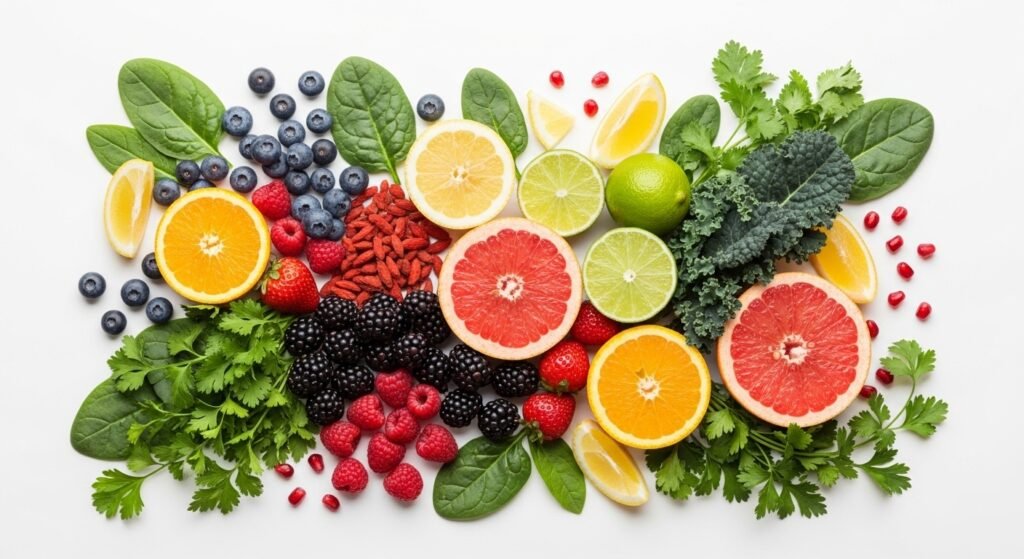 Best sources of antioxidants with berries citrus and greens
