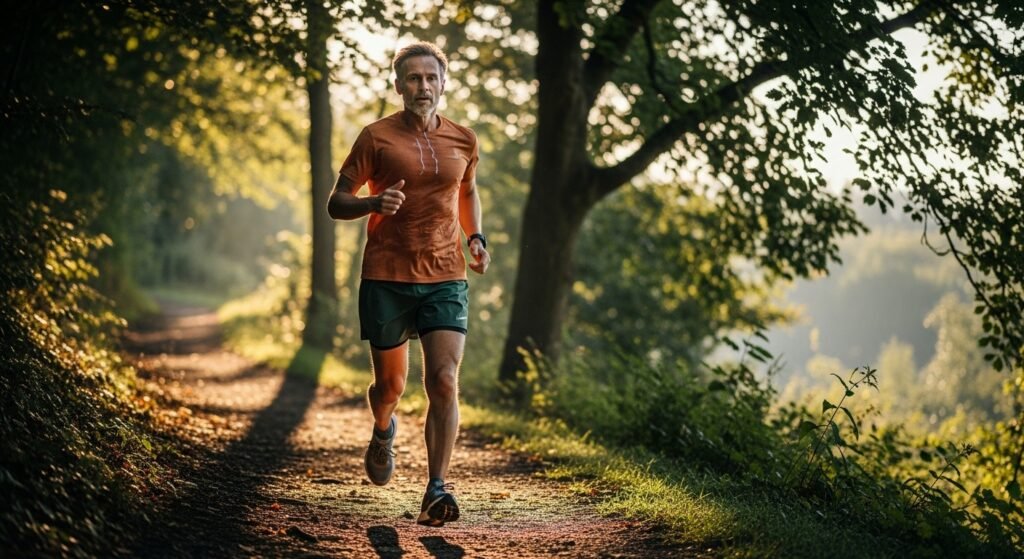 Active person demonstrating enhanced fat burning through exercise and green tea combination