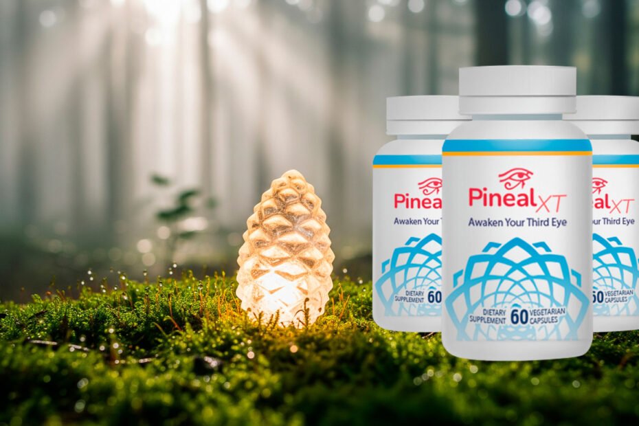 A glowing crystal pine cone representing the subject of this Pineal XT review and the third eye.
