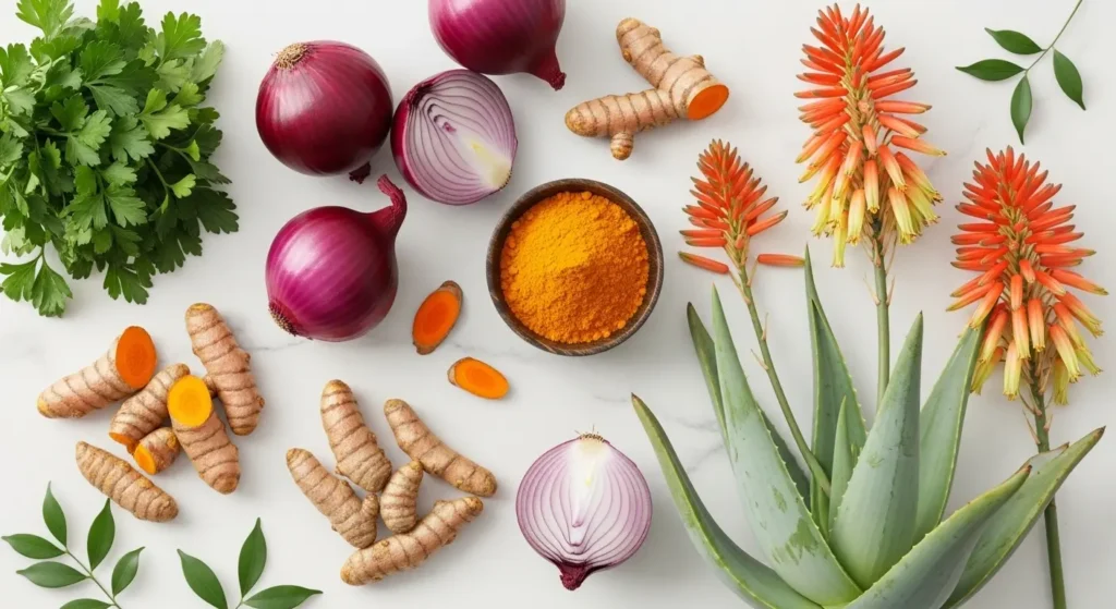 NanoDefense Pro Ingredients - Natural nano-formula components including curcumin, silver, and cape aloe