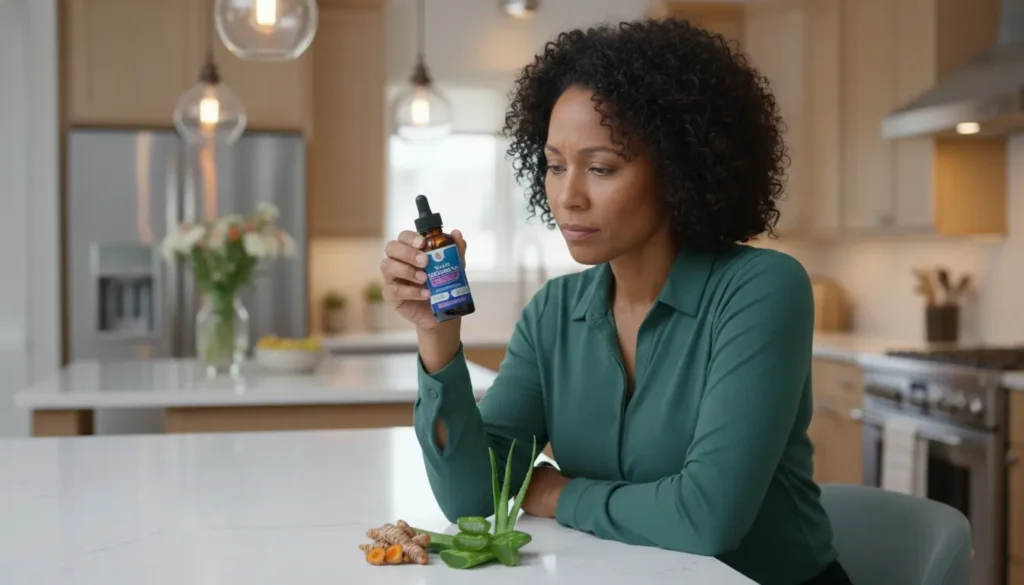 NanoDefense Pro Side Effects - Person researching supplement safety before use