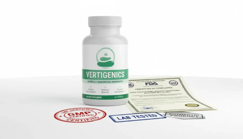 Vertigenics scam verification - Authentic product with GMP certification and quality seals