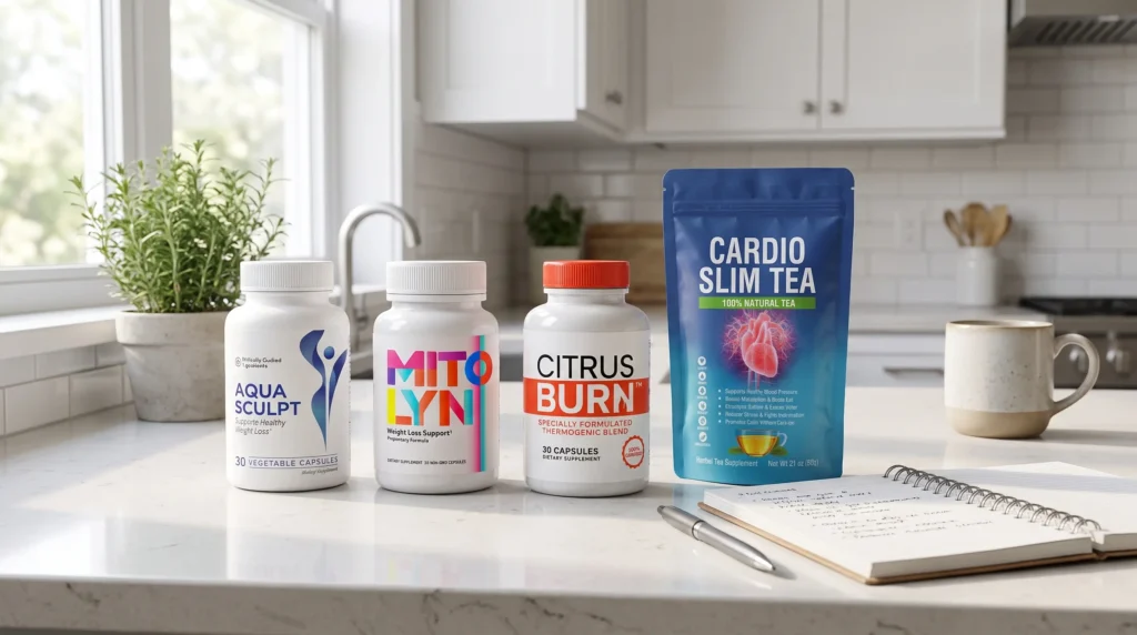 AquaSculpt vs Mitolyn and the full best natural weight loss supplements 2026 comparison side by side